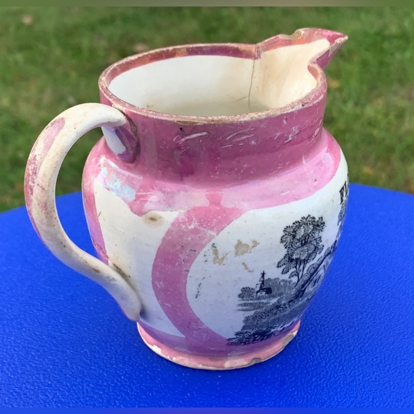 Circa 1805 Pink Lustre Sunderland GOOD HUMOUR Creamer Jug Pitcher - Picture 14 of 16
